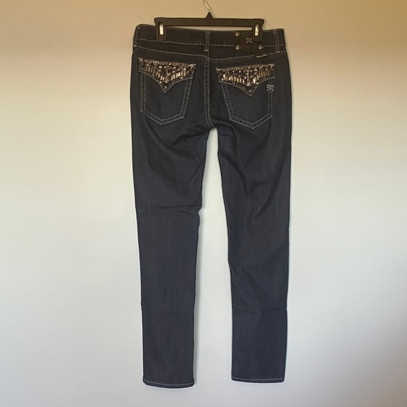 Miss Me Skinny Dark Blue Denim Jeans Size 30 - Picture 5 of 12